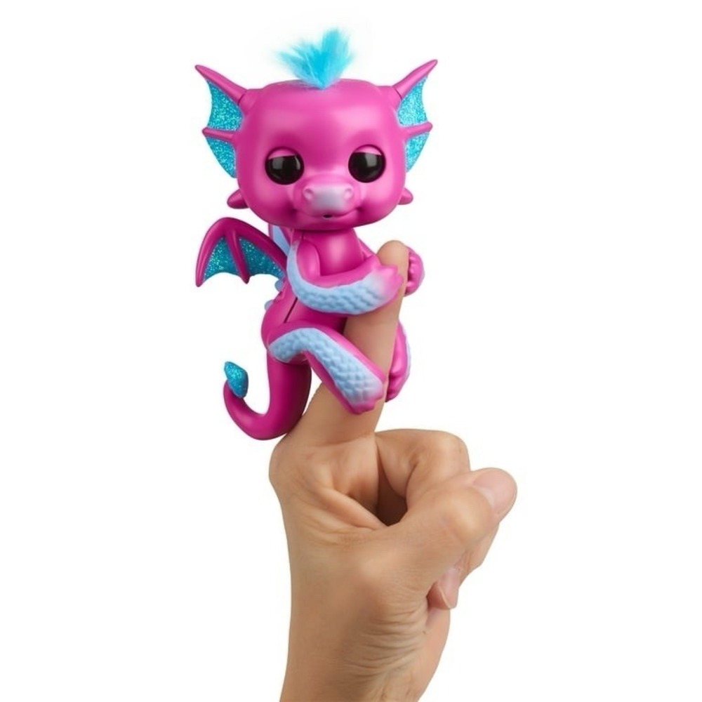 WowWee Fingerlings Sandy‎ Baby Dragon Interactive Toy Pink Blue Glitter Tested